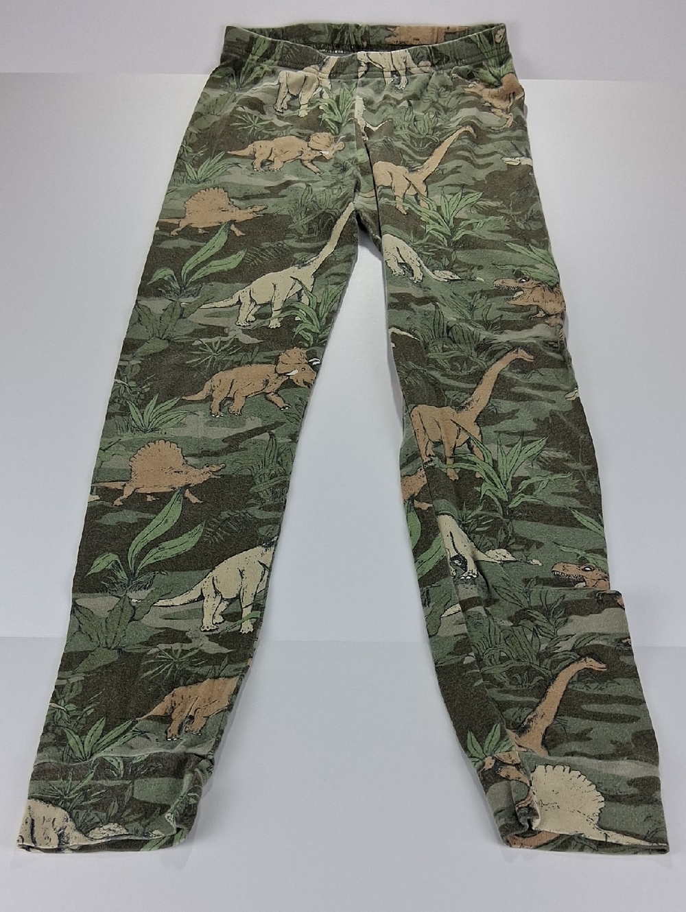 Boys Children's Place Pajama Pants Size 12 Olive Green Dinosaur Leggings Lounge